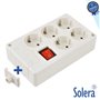 Tomada Elétrica C/ 5 Saídas Schuko Interruptor Solera