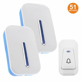 Campainha Dupla S/ Fios C/ Comando 51 Tons