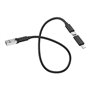 Estojo com Cabo de Carregamento Tipo-C, com Pontas USB, Micro USB, Tipo-C e Lightning, Hoco U86 - Preto