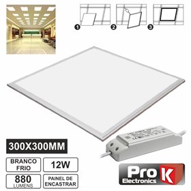 Painel Leds Quadrado 12W 300Mm Branco Frio 880Lm Prok