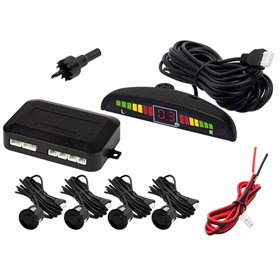 Kit De Estacionamento C/ 4 Sensores Preto E Visor