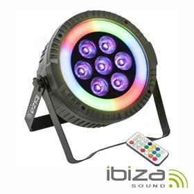 Projetor Par C/ 7 Leds 6W Rgbw 1 Anel Led Dmx Ibiza