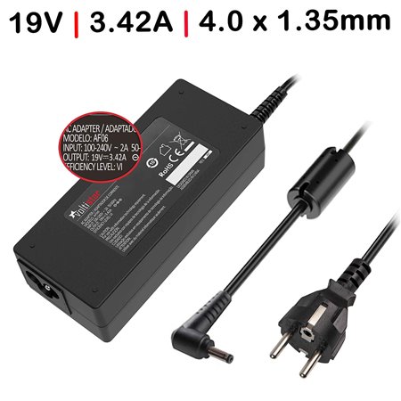 Carregador para Portatil Asus ZenBook Ux32V Ultrabook S200E 19V 3.42A 65W 4.0X1.35mm