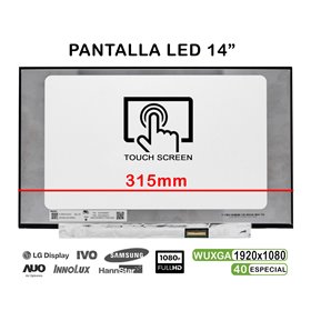 Ecrã LED Tátil de 14" para Portatil N140Hcn-Ea1 Rev.C5 SD10Z34907 FHD 40Pines 315mm