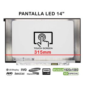 Ecrã LED Tátil de 14" para Portatil N140Hcn-Ea1 Rev.C7 FHD 40 Pines 315mm