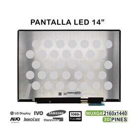 Ecrã LED Tátil de 14" para Portatil Tv140Wtm-Nh0 2160X1440 30 Pines