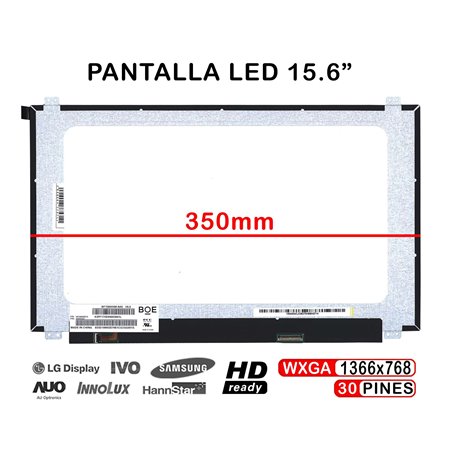 Ecrã LED de 15.6" para Portatil Nt156Whm-N45 V8.1 350mm