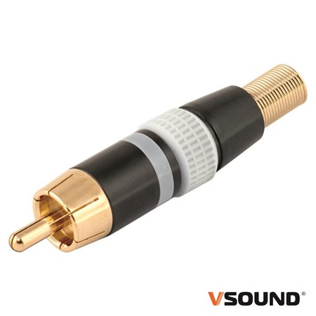 FICHA RCA MACHO BRANCA METÁLICA / DOURADA VSOUND