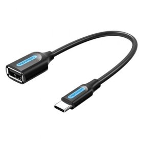 Cabo USB 2.0 Vention CCSBB/ USB-C Macho - USB Fêmea/ 15cm/ Preto