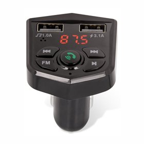 Transmissor FM Bluetooth 2USB/MicroSD F. Isqueiro Preto Transmissor FM Bluetooth 2USB/MicroSD F. Isqueiro Preto