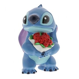 Figura Enesco Disney Lilo & Stitch Stitch com buquê de rosas