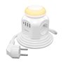 Power Strip multifuncional de mesa Aisens com 4 tomadas + 1xUSB-C - 3xUSB-A - Luz noturna - 1,8m - Cor branca