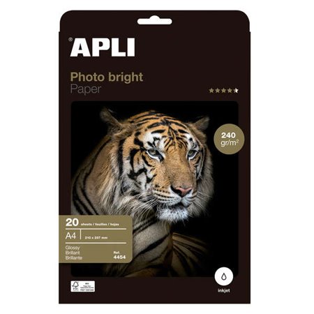 Papel Fotográfico Apli Photobright A4 240g 20 Folhas
