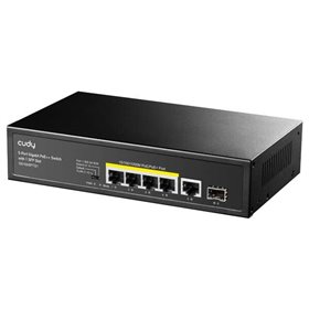 Cudy GS1005PTS1 Switch Gigabit PoE+ de 5 portas com 1 porta SFP