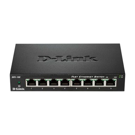 Switch D-Link 8 Portas Fast Ethernet 10/100 Mbps