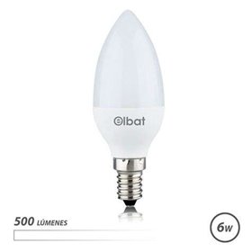 Lâmpada LED Elbat - Potência: 6W - Lúmens: 500 - Tipo de Luz: Luz Branca 4000K - Tampa: E14 - Ângulo: 180º - Dimensões: 37X100mm
