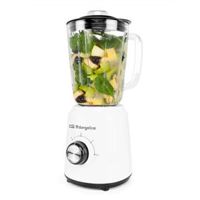 Liquidificador potente e seguro Orbegozo BV 5040 - Potência 500W - Copo de vidro 1,5L - Lâmina de aço inoxidável - 2 velocidades