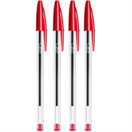 Esferográfica BIC Cristal Ball Point Vermelho 1mm 4un