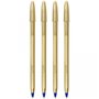 Esferográfica BIC Edição Especial Azul 1mm Dourado 4un
