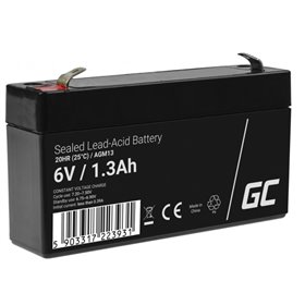 Bateria Chumbo Gel AGM 6V 1.3A GREEN CELL