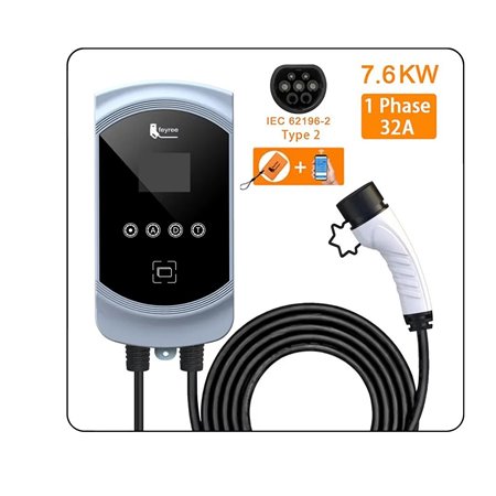 Carregador para Veículo Elétrico, Modo2, 7,6 kW 32A Monofásico + App