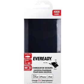 Powerbank Eveready 4000mAh com Lightning e Micro USB - Preto Powerbank Eveready 4000mAh com Lightning e Micro USB - Preto