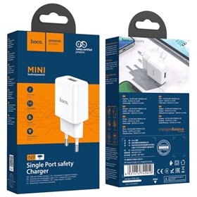 Carregador USB-A de 10W, Hoco N9 - Branco Carregador USB-A de 10W, Hoco N9 - Branco