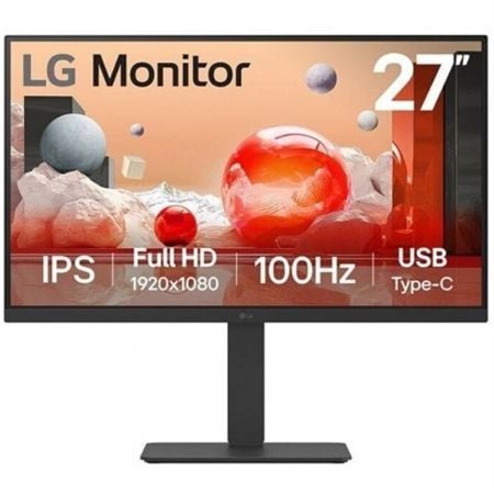 Monitor profissional LG 27BA750-B de 27" / Full HD / Multimídia / Altura ajustável / Preto