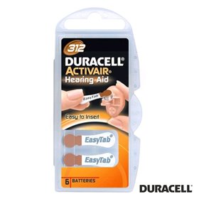 Pilha Botão DA312 Hearing Aid 6x Blister DURACELL Pilha Botão DA312 Hearing Aid 6x Blister DURACELL