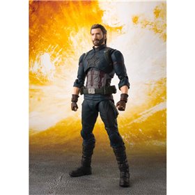 Tamashi Nations Figura Marvel Vingadores Guerra Infinita Capitão América 16 cm Conjunto de efeitos especiais